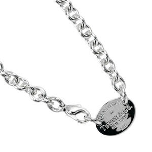 Tiffany Co to Oval Necklace Choker Sterling Silver